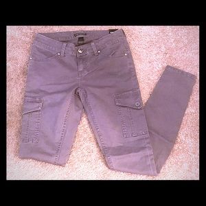 Express gray skinny jeans